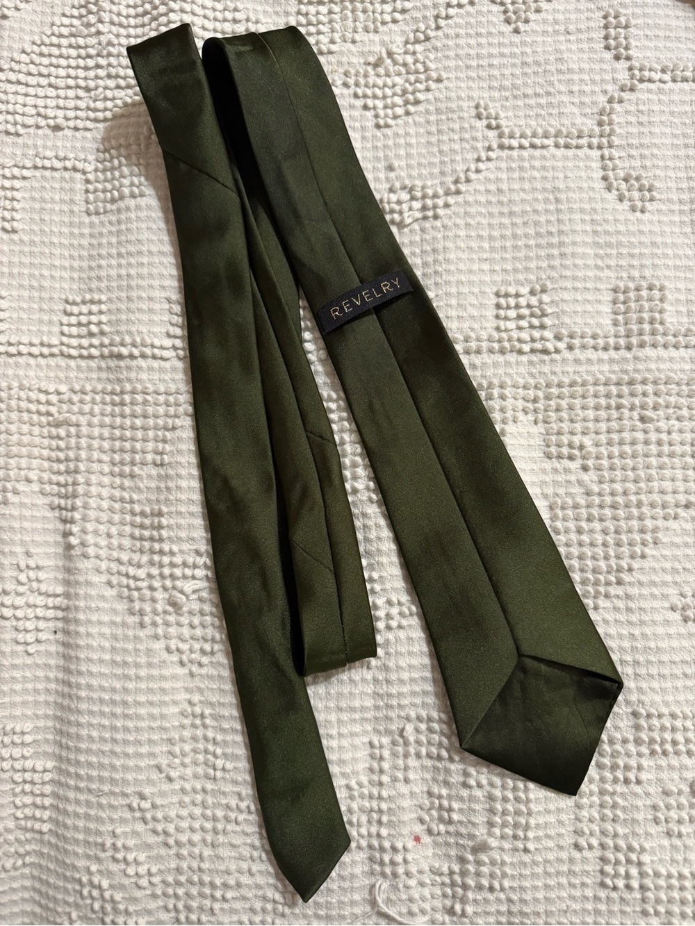 Revelry Men's Dark Olive Satin Tie